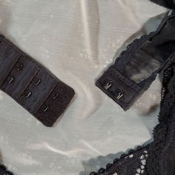 Y2K VINTAGE Victoria's Secret Sheer  Black Beige Slip Dress Keyhole Back‎ 34B - Picture 9 of 11